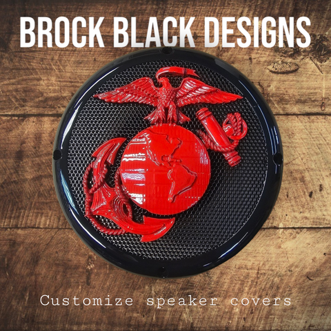 A set of  bag USMC speakers grill covers