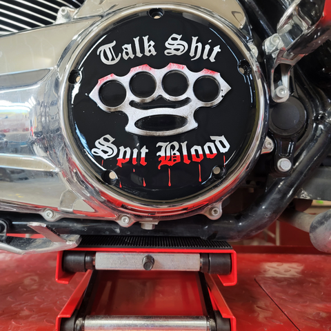 Harley Davidson Derby Cover Talk sh*t spit blood