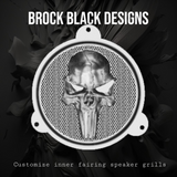 97-25+ Harley inner Touring 3D Punisher skull speakers grill covers set