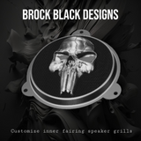 97-25+ Harley inner Touring 3D Punisher skull speakers grill covers set