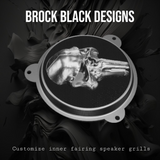 97-25+ Harley inner Touring 3D Punisher skull speakers grill covers set