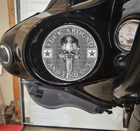 97-25+ Harley inner Touring 3D FAFO Punisher skull speakers grill covers set