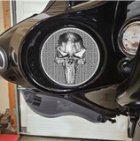 97-25+ Harley inner Touring 3D Punisher skull speakers grill covers set