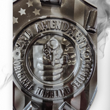 Custom horn cover with 2nd amendment theme