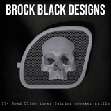 98-2024 Road Glide 3D Ancient Skull speakers grill covers set