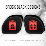 98-2024 Road Glide 3D Airborne logo speakers grill covers set