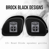 98-2024 Road Glide 3D Airborne logo speakers grill covers set