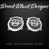 97-25+ Touring 3D brass knuckles speakers grill covers set