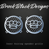 97-25+ Touring 3D brass knuckles speakers grill covers set