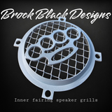 97-25+ Touring 3D brass knuckles speakers grill covers set