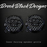 97-25+ Touring 3D brass knuckles speakers grill covers set