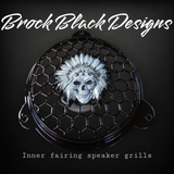 97-25+ Touring skull warbonnet speakers grill covers set