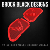 98-2024 Road Glide 3D Air Force speakers grill covers set