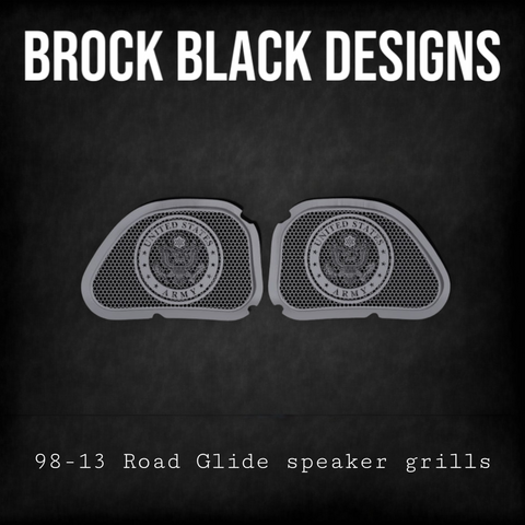 98-2024 Road Glide 3D Army seal speakers grill covers set