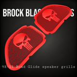 98-2024 Road Glide 3D punisher speakers grill covers set