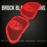 98-2024 Road Glide 3D skull speakers grill covers set