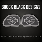 98-2024 Road Glide 3D shark speakers grill covers set