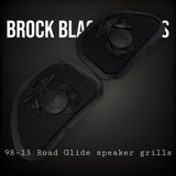 98-2024 Road Glide 3D USMC speakers grill covers set