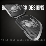 98-2024 Road Glide 3D USMC speakers grill covers set