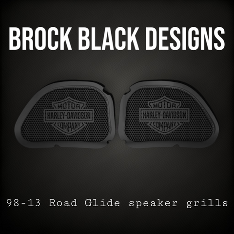 98 to 2024 Road Glide 3D shield speakers grill covers set