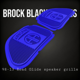 98-2024 Road Glide 3D Airborne logo speakers grill covers set