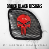 98-2024 Road Glide 3D punisher speakers grill covers set