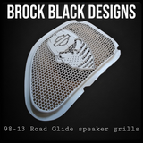 98-2024 Road Glide 3D skull speakers grill covers set