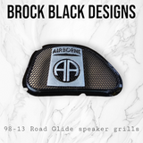 98-2024 Road Glide 3D Airborne logo speakers grill covers set
