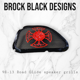 98-2024 Road Glide 3D Celtic cross speakers grill covers set