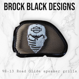 98-2024 Road Glide 3D skull speakers grill covers set