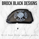 98-2024 Road Glide 3D Celtic cross speakers grill covers set
