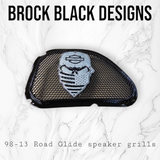 98-2024 Road Glide 3D skull speakers grill covers set