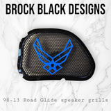 98-2024 Road Glide 3D Air Force speakers grill covers set