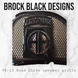 98-2024 Road Glide 3D Airborne logo speakers grill covers set