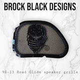 98-2024 Road Glide 3D skull speakers grill covers set