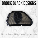98-2024 Road Glide 3D skull speakers grill covers set