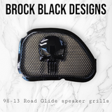 98-2024 Road Glide 3D punisher speakers grill covers set
