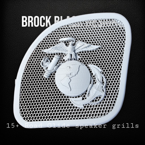 98-2024 Road Glide 3D USMC speakers grill covers set