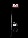 5' RGB Multicolor Lighted Whip With Quick Release Base & Remote