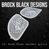 98-2024 Road Glide 3D Fast Johnny speakers grill covers set