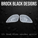 98-2024 Road Glide 3D Fast Johnny speakers grill covers set