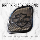 98-2024 Road Glide 3D shark speakers grill covers set