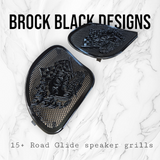 98-2024 Road Glide 3D Fast Johnny speakers grill covers set