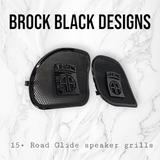 98-2024 Road Glide 3D Airborne logo speakers grill covers set