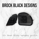 98-2024 Road Glide 3D Airborne logo speakers grill covers set