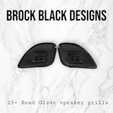 98-2024 Road Glide 3D Airborne logo speakers grill covers set