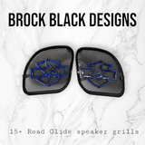 98-2024 Road Glide 3D shark speakers grill covers set