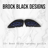98-2024 Road Glide 3D shark speakers grill covers set