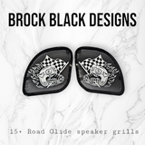 98-2024 Road Glide 3D Fast Johnny speakers grill covers set