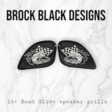 98-2024 Road Glide 3D Fast Johnny speakers grill covers set